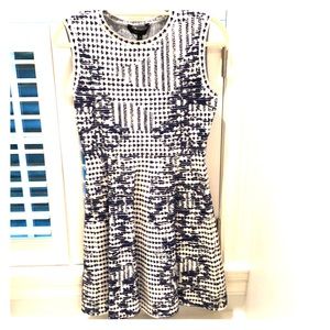 BCBG MAXAZARIA Blue and white dress